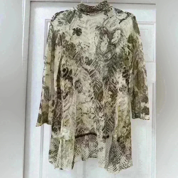 Alberto Malaki Crochet Neural Colored Cardigan High Quality Fabric‎ Size S - Picture 2 of 4